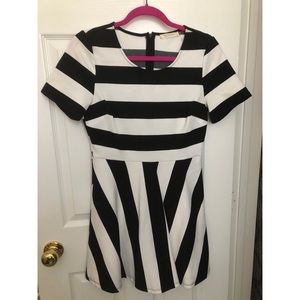 Black and white striped dress